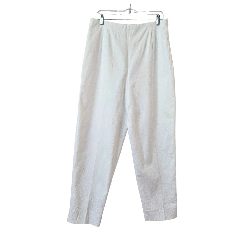 Talbots Textured Pants Womens 16 NWOT Vtg White Lined Office Quiet Luxury